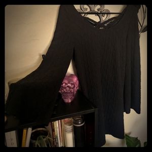 Goth bell sleeve mini dress